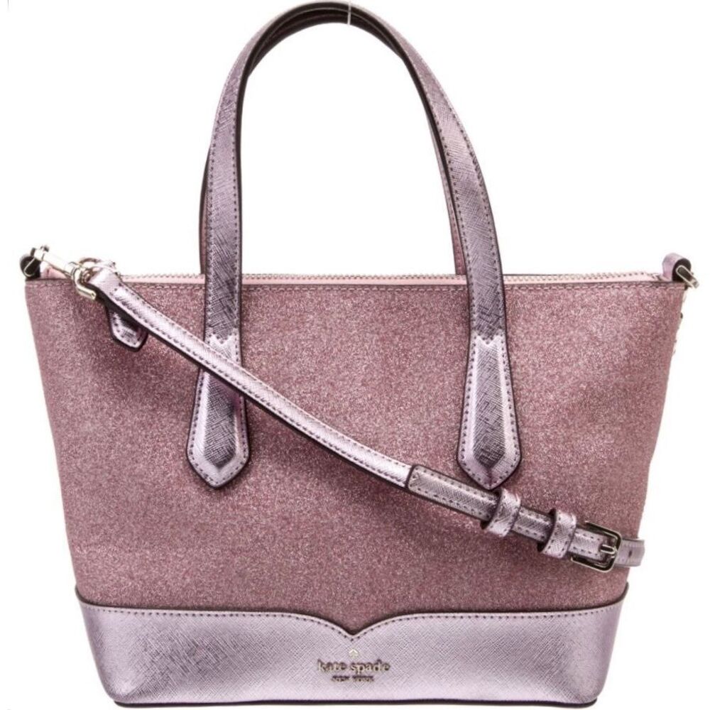 Kate Spade NY Pink Lola Glitter Tote and Wallet *SET*